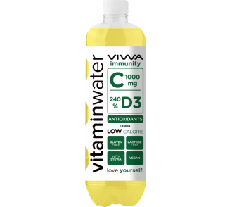 Viwa vitamin water Immunity C-1000 szénsavmentes üdítőital citrom ízű 600ml Lejárat: 2023.03.19.