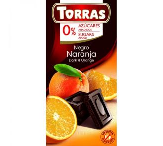 Torras Narancsos étcsokoládé hozzáadott cukor nélkül 75g (9)