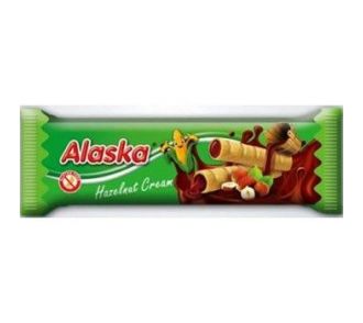 Alaska mogyoró ízű krémmel (83%) töltött kukorica rudacska 18g