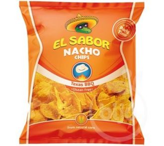 EL SABOR gluténmentes Nacho chips barbeque ízesítéssel 225 g / 0,225 kg