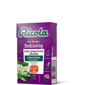 Ricola cukormentes gyógynövény cukorka - bodzavirág 40g