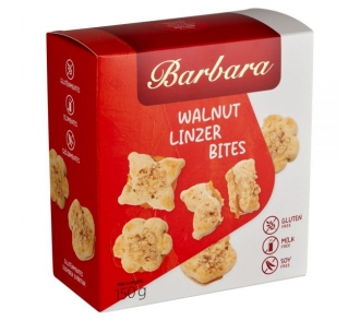 Barbara gluténmentes dióval szórt, kajszibarack ízzel töltött linzer 150g