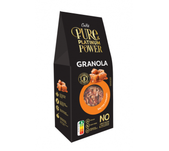 Pure Platinum Power Glut&eacute;nmentes S&oacute;s Karamell&aacute;s Granola hozz&aacute;adott cukor &eacute;s &eacute;des&iacute;tőszer mentes 225g