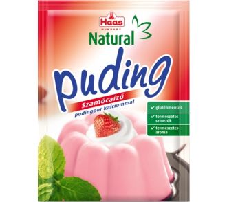 Haas puding szamóca natural 40g