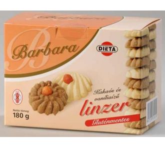 Barbara gluténmentes kakaós és vanília ízű linzer 150g