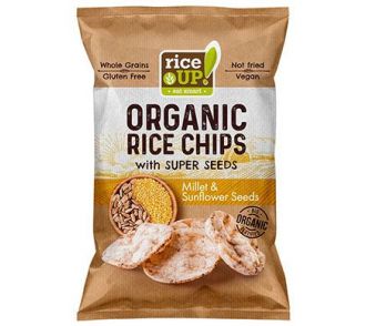Rice Up! teljes kiőrlésű barna rizs chips kölessel és napraforgómaggal 25g